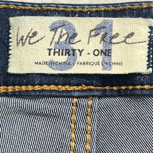 We The Free Women's Wide-Leg Stretch Blue Denim Jeans Size 31 High Rise NWOT - Picture 5 of 10